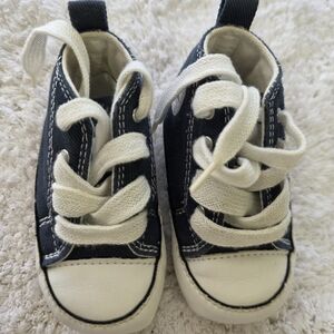 Converse Chuck Taylor All Star Hi-Top Baby Crib Shoes Blue, Size 3 Gently Used